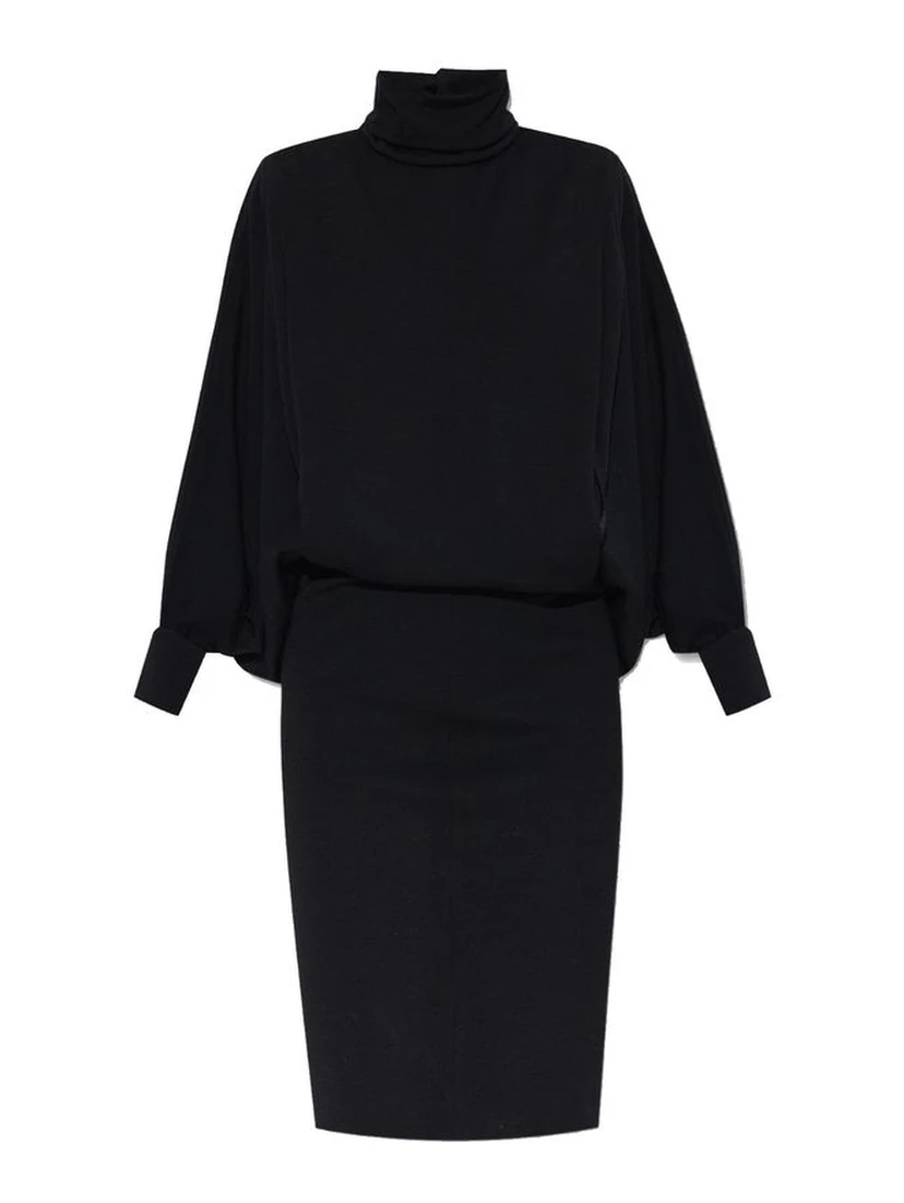 Black Wool Casual Dress