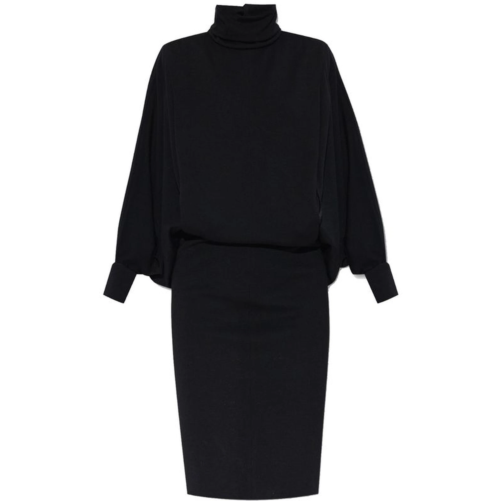 Black Wool Casual Dress