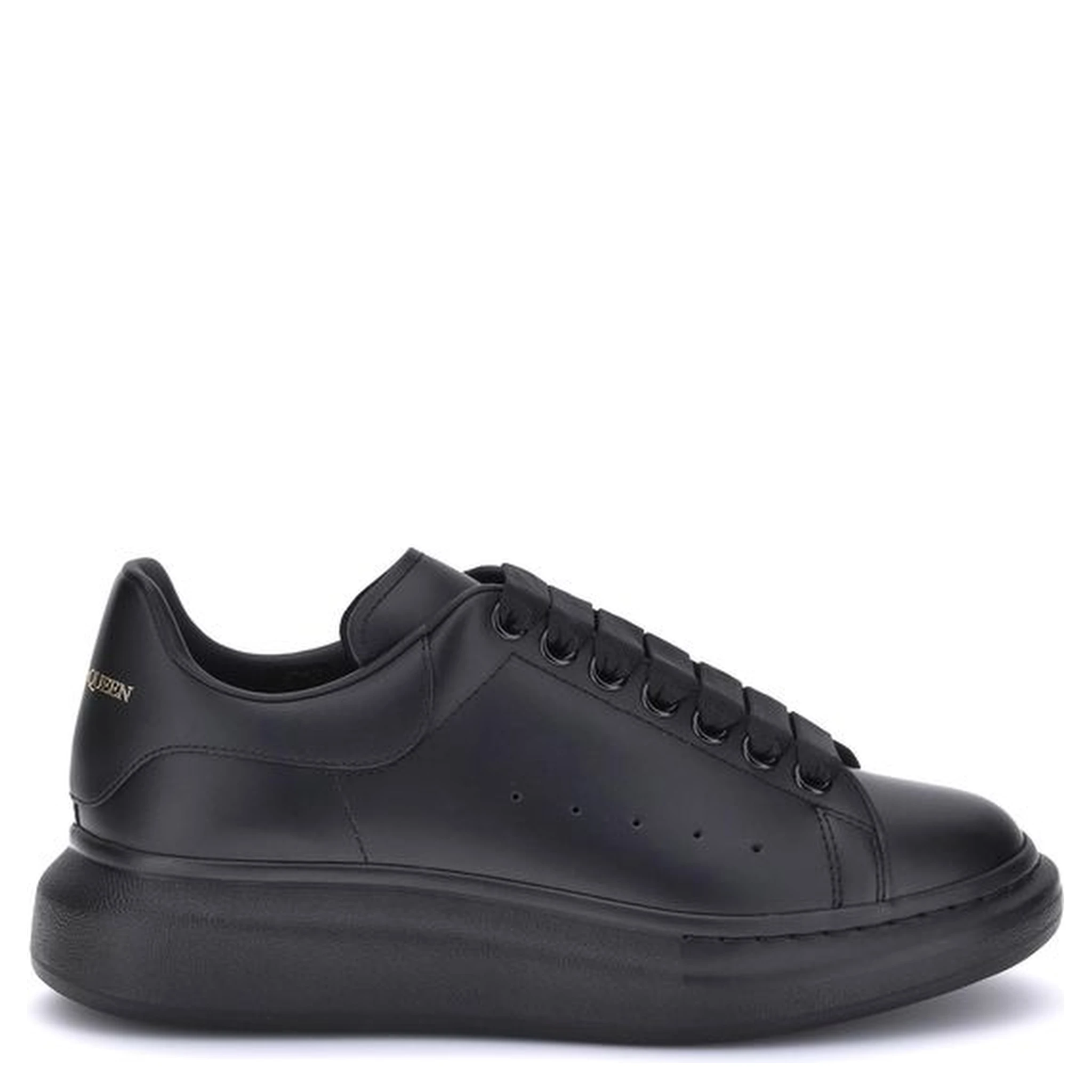 Black Calf Leather Bos Taurus Platform Sneakers
