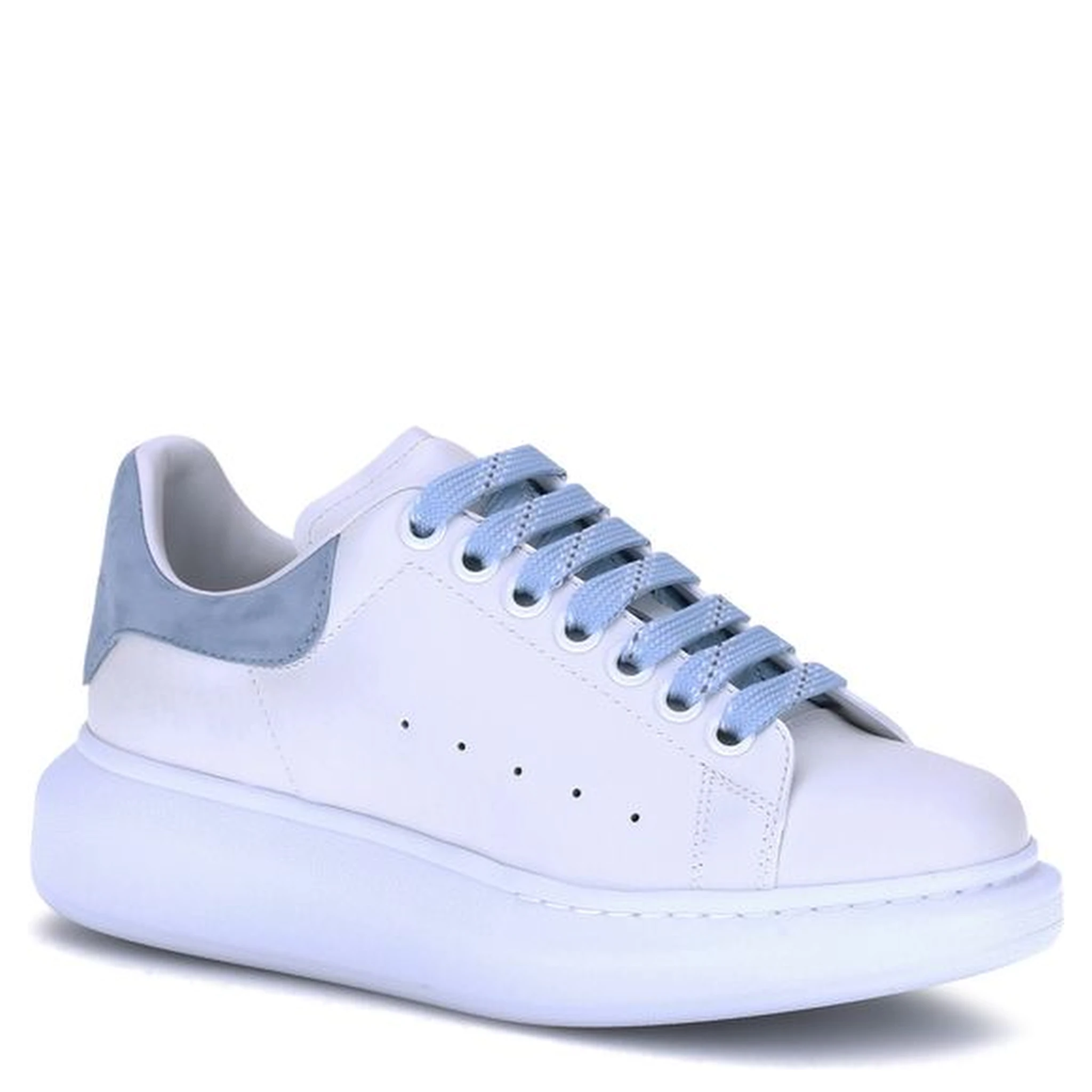 Light Blue Calf Leather Bos Taurus Platform Sneakers