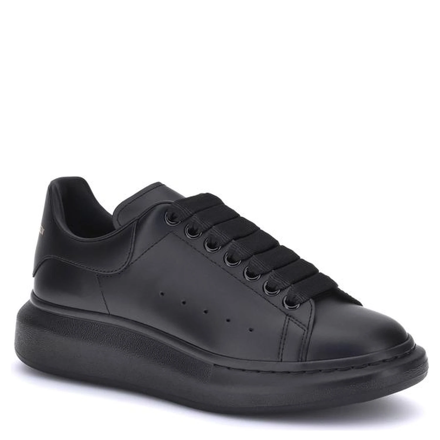 Black Calf Leather Bos Taurus Platform Sneakers