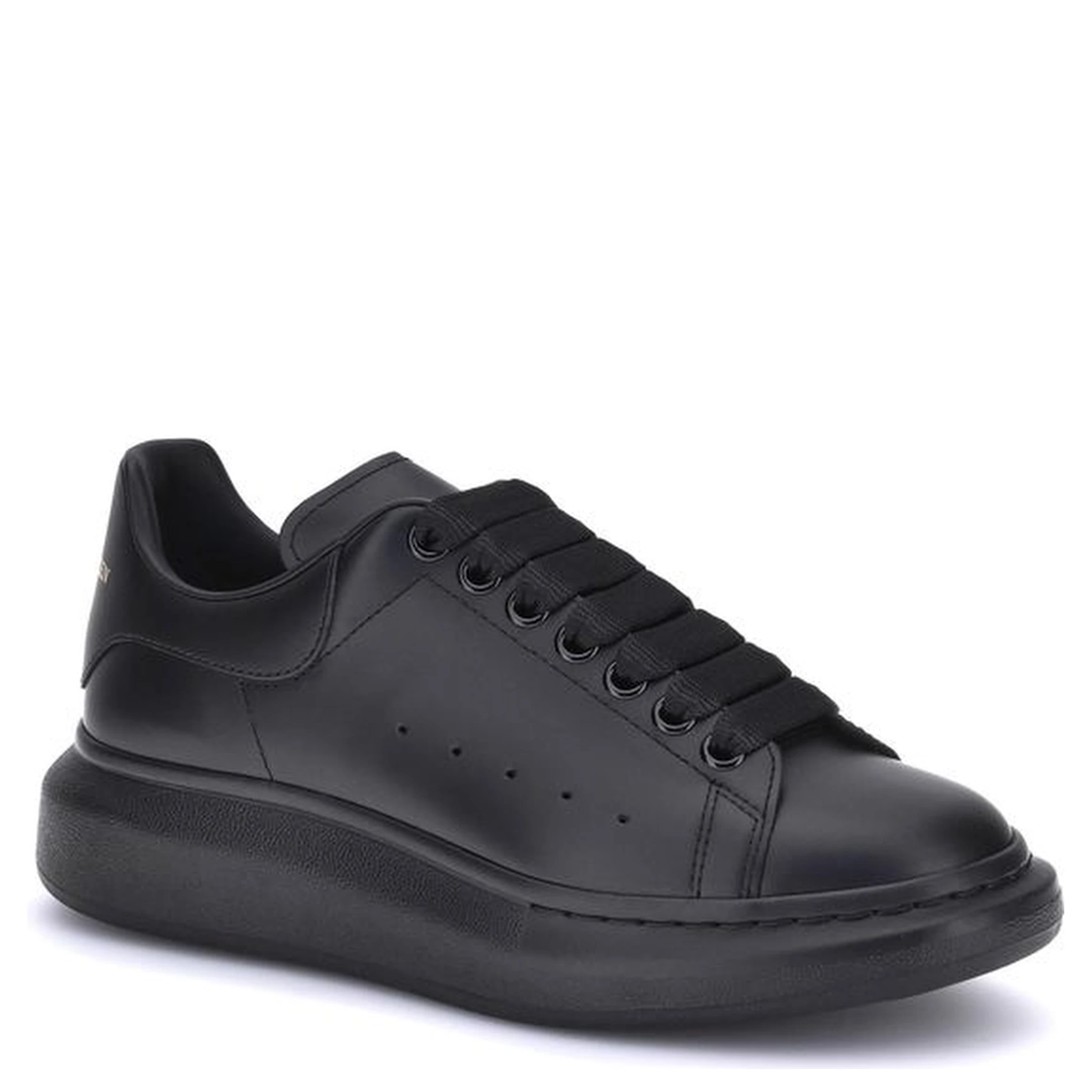 Black Calf Leather Bos Taurus Platform Sneakers