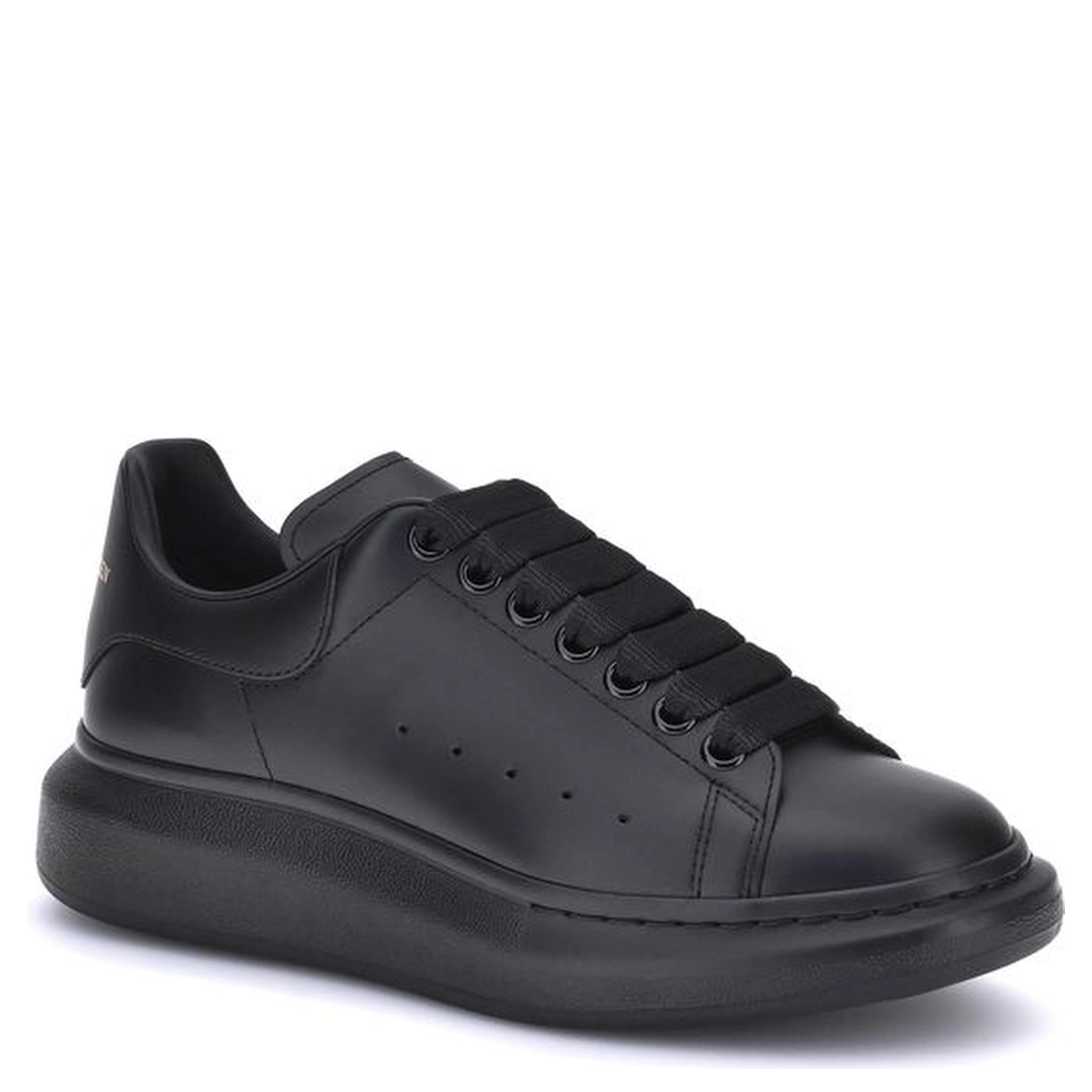 Black Calf Leather Bos Taurus Platform Sneakers