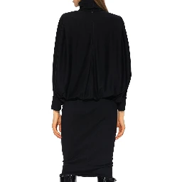 Black Wool Casual Dress