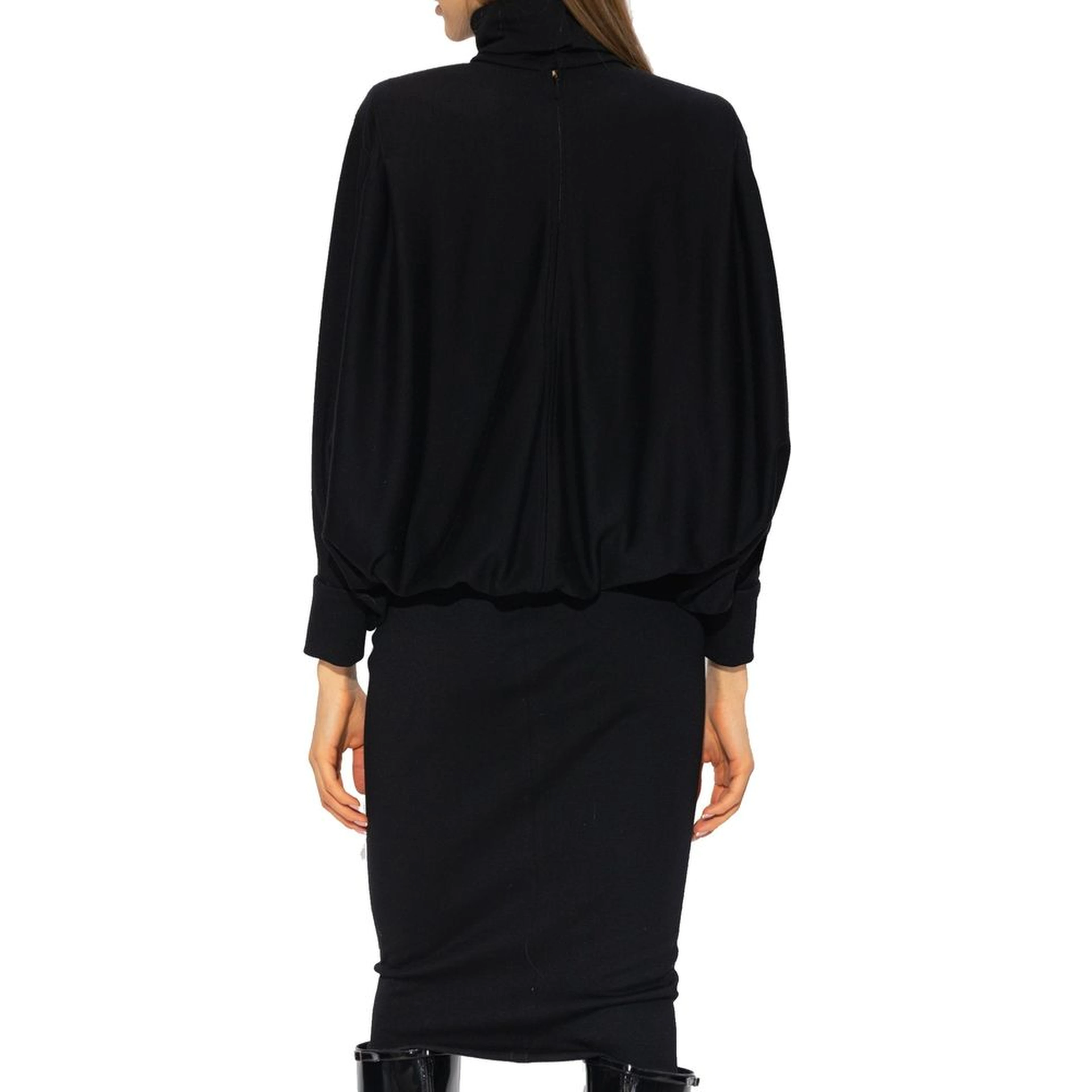 Black Wool Casual Dress