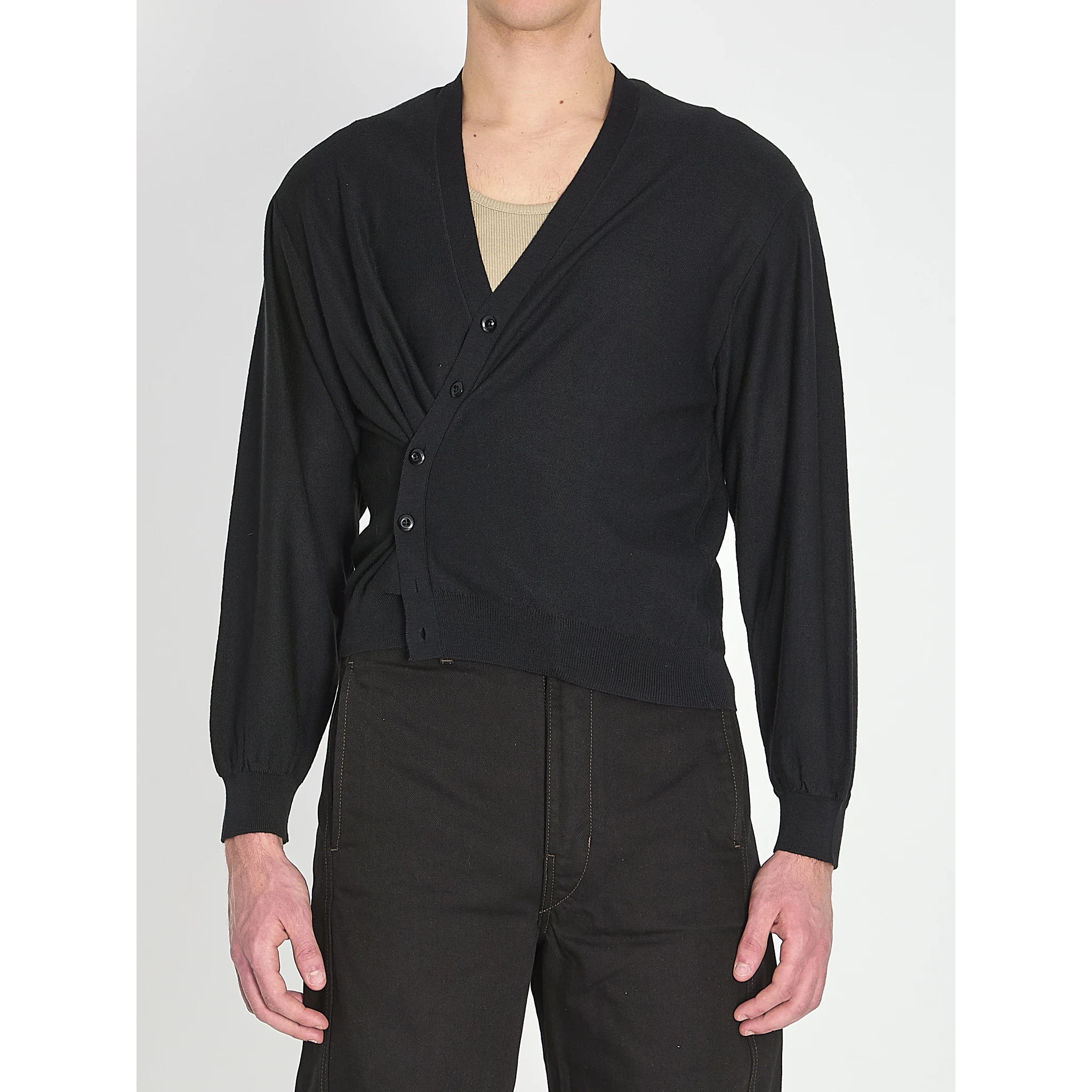 Relaxed twisted cardigan