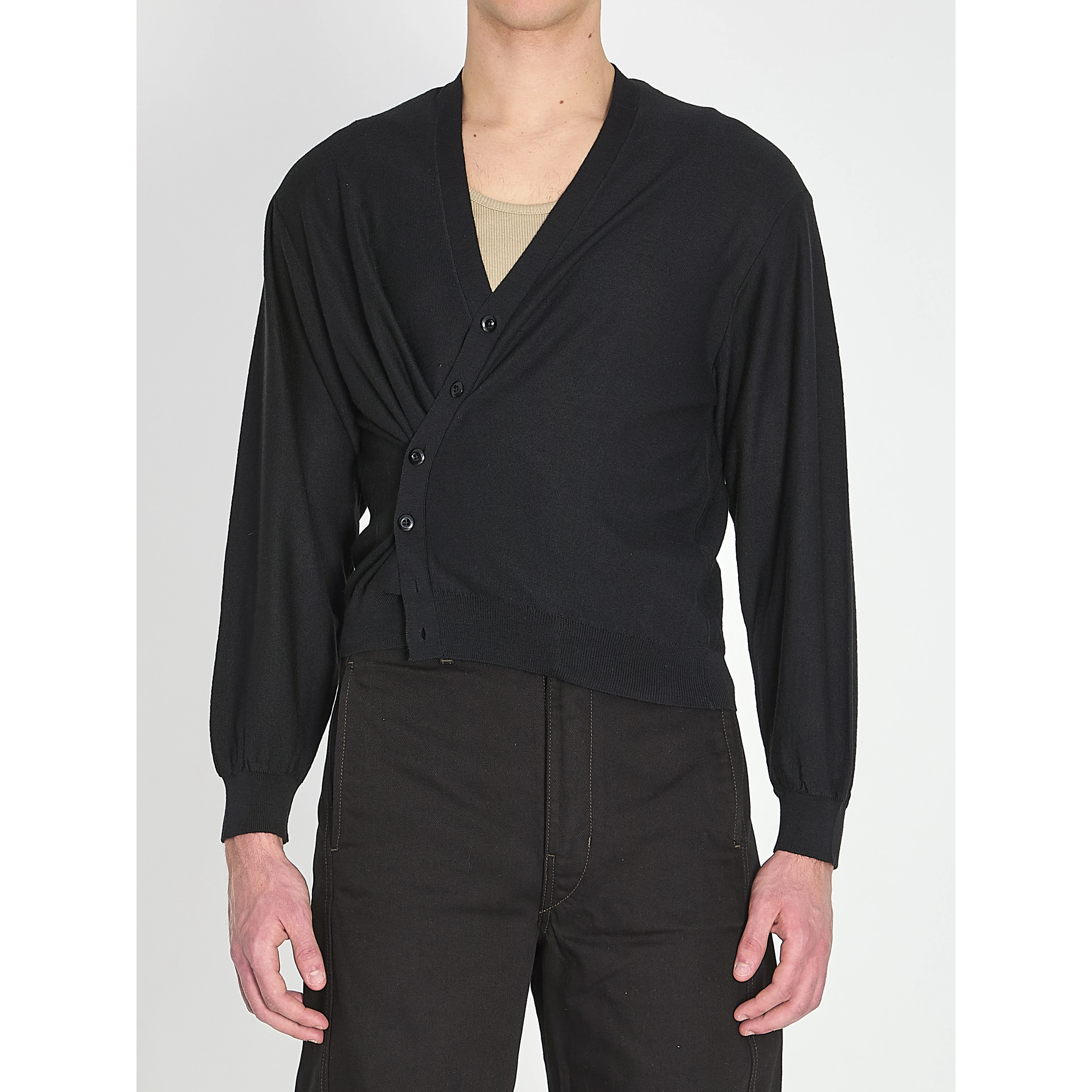 Relaxed twisted cardigan