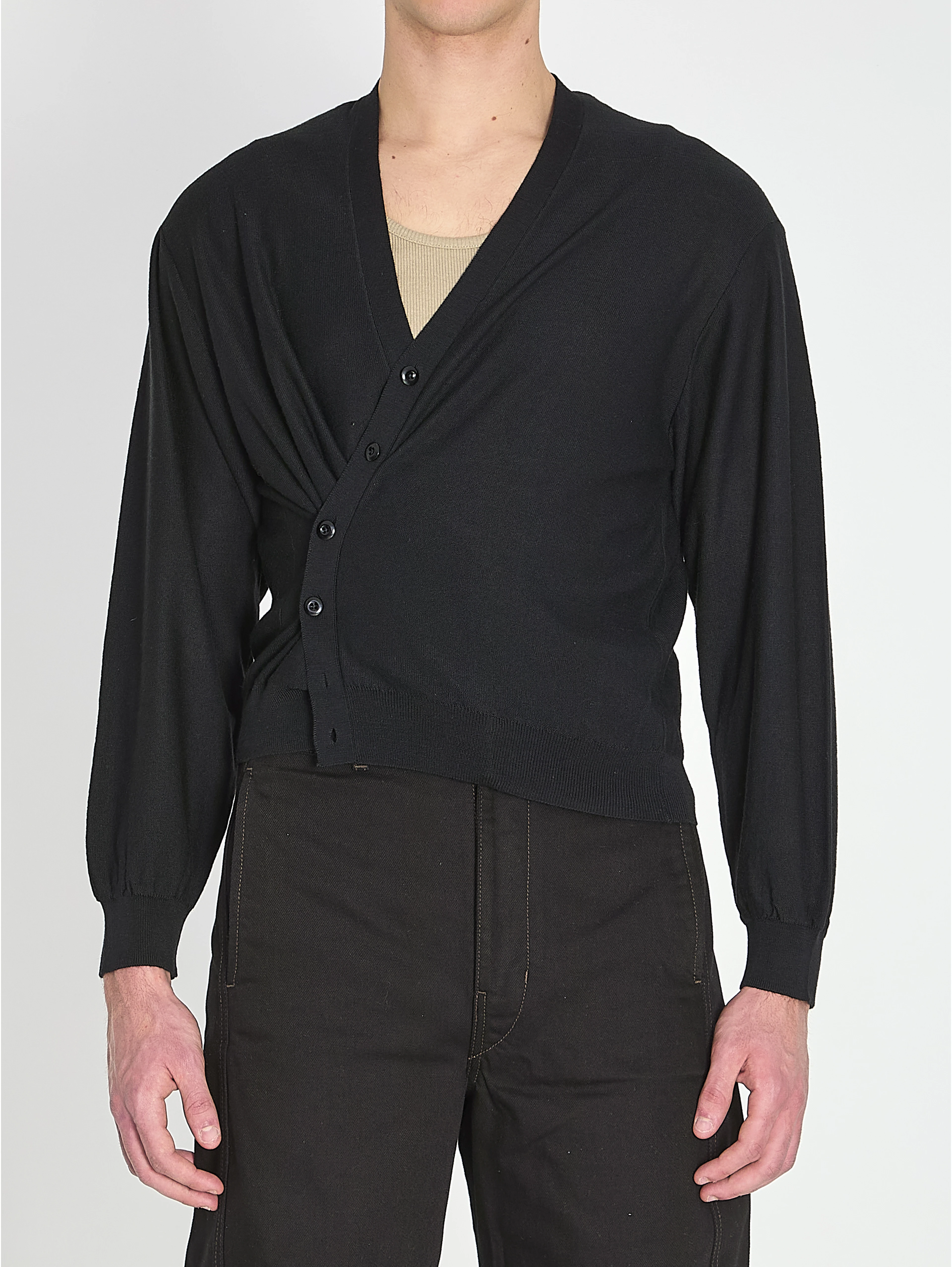 Relaxed twisted cardigan