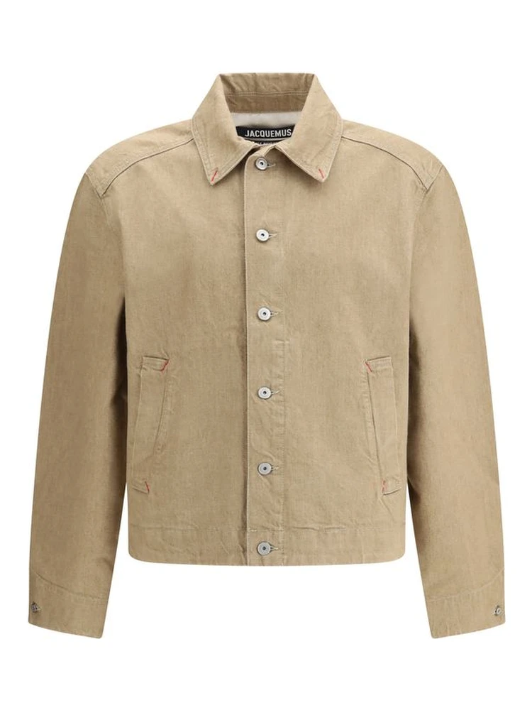Beige Cotton Denim Jacket