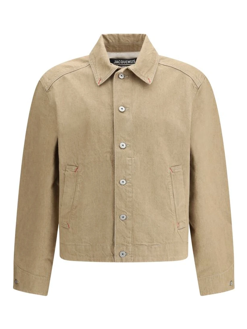 Beige Cotton Denim Jacket