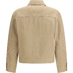 Beige Cotton Denim Jacket