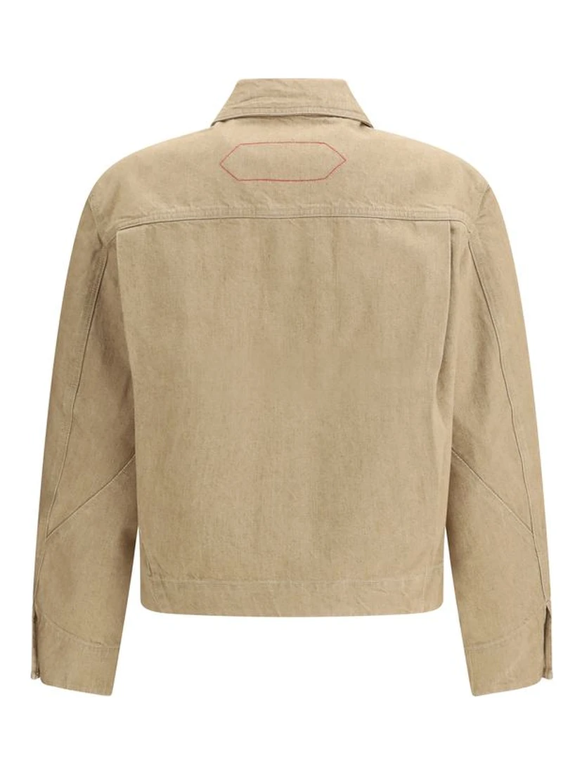 Beige Cotton Denim Jacket