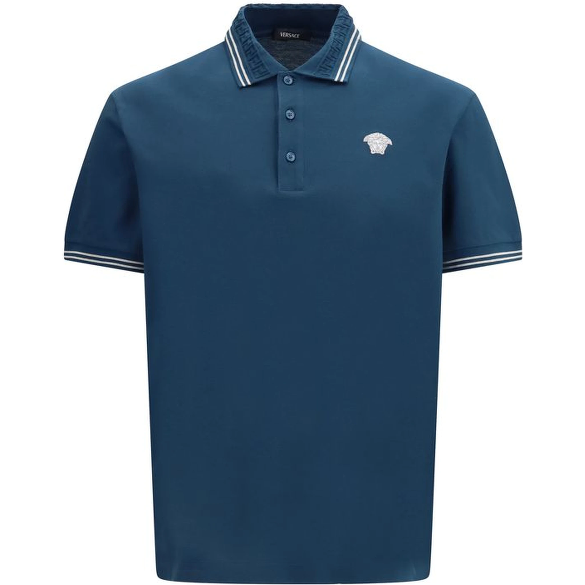 Blue Cotton Polo Shirt