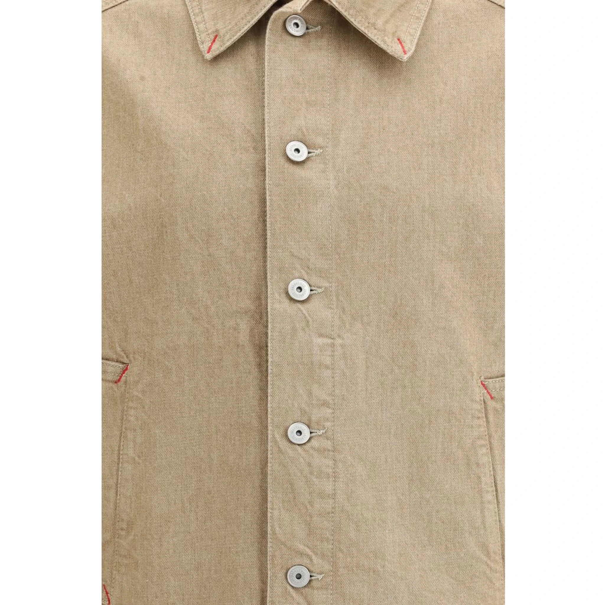 Beige Cotton Denim Jacket