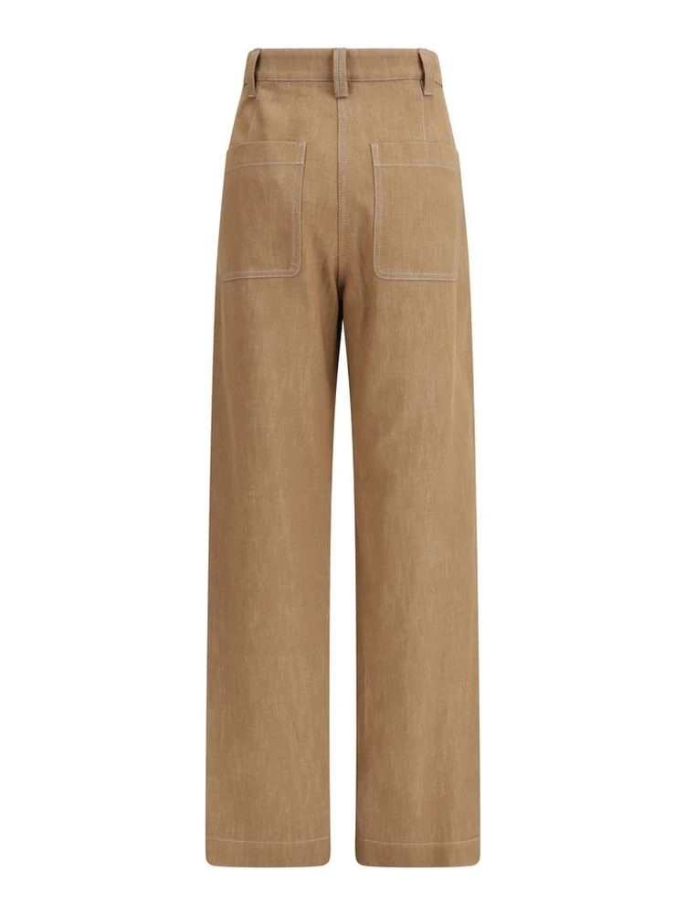 Brown Cotton Casual Pants alternative