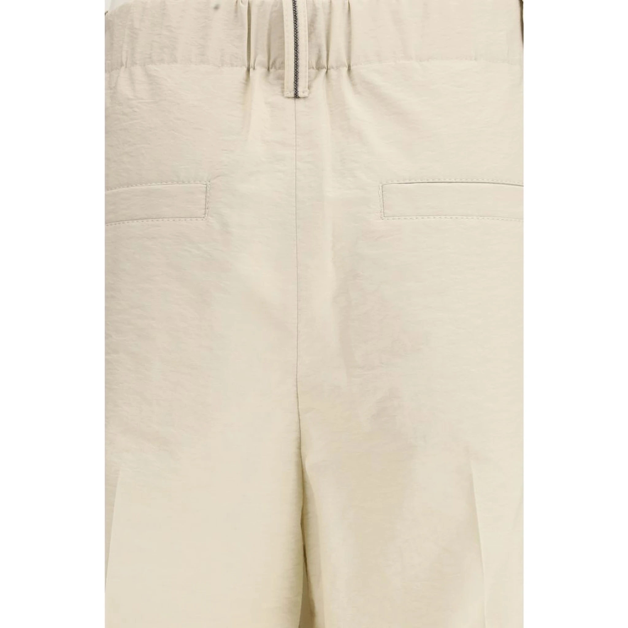 Beige Cotton Casual Pants
