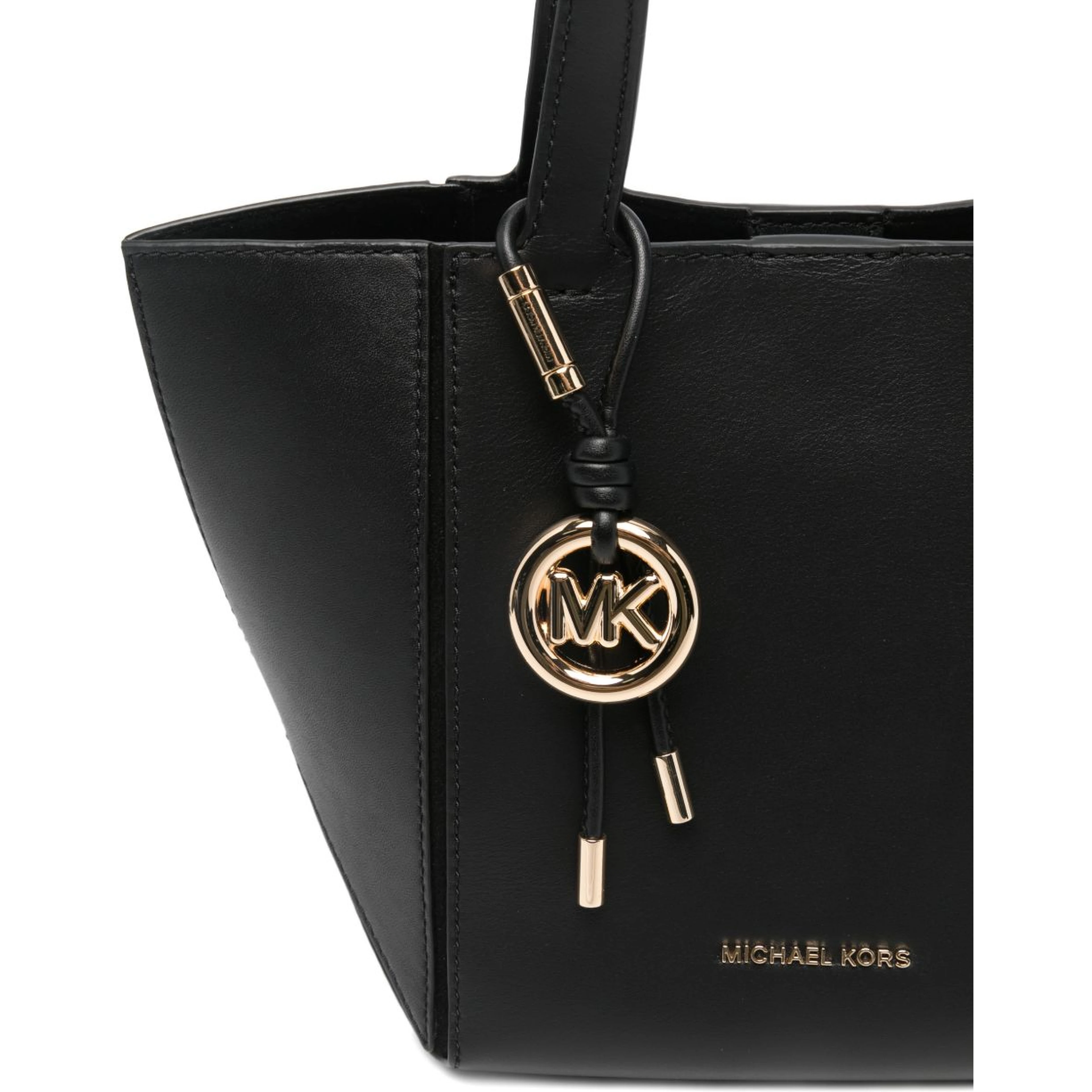 Black gold-tone hardware top handles bag