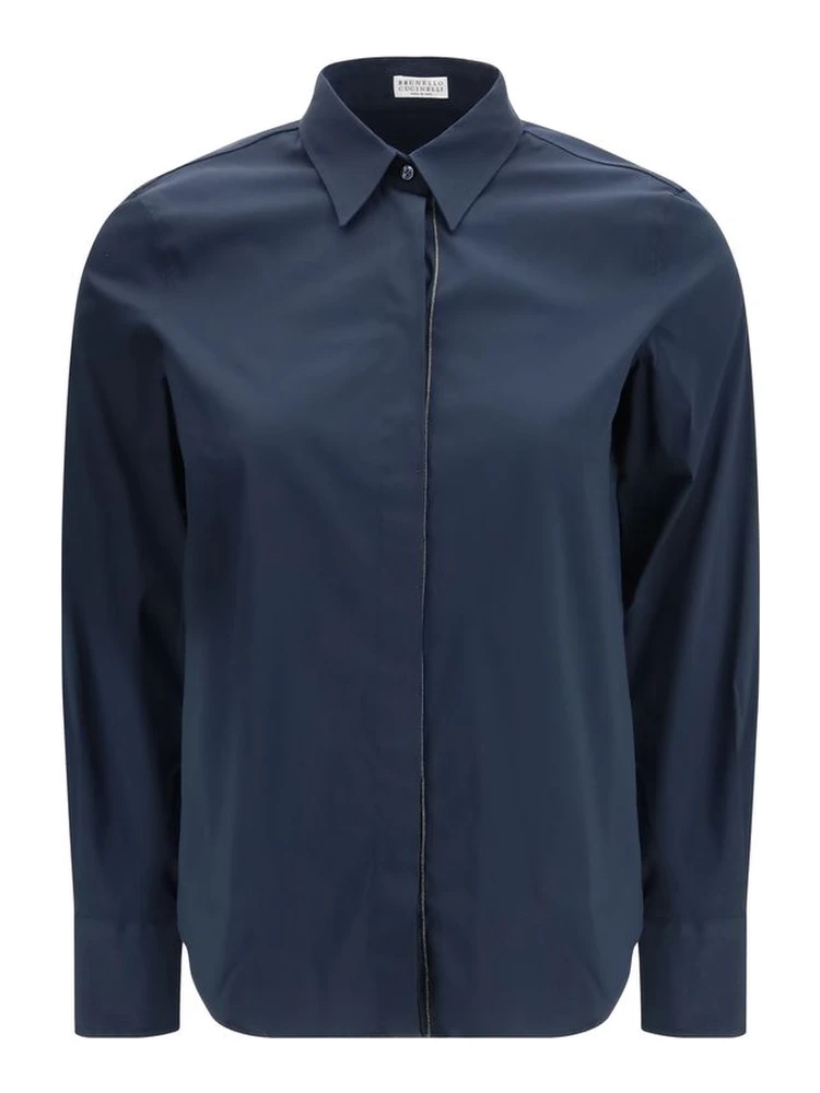 Blue Cotton Dress Shirt