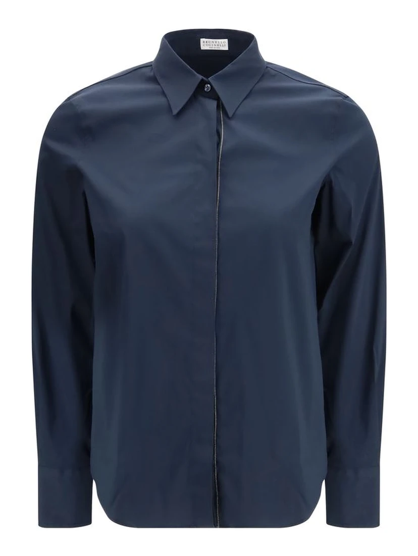 Blue Cotton Dress Shirt