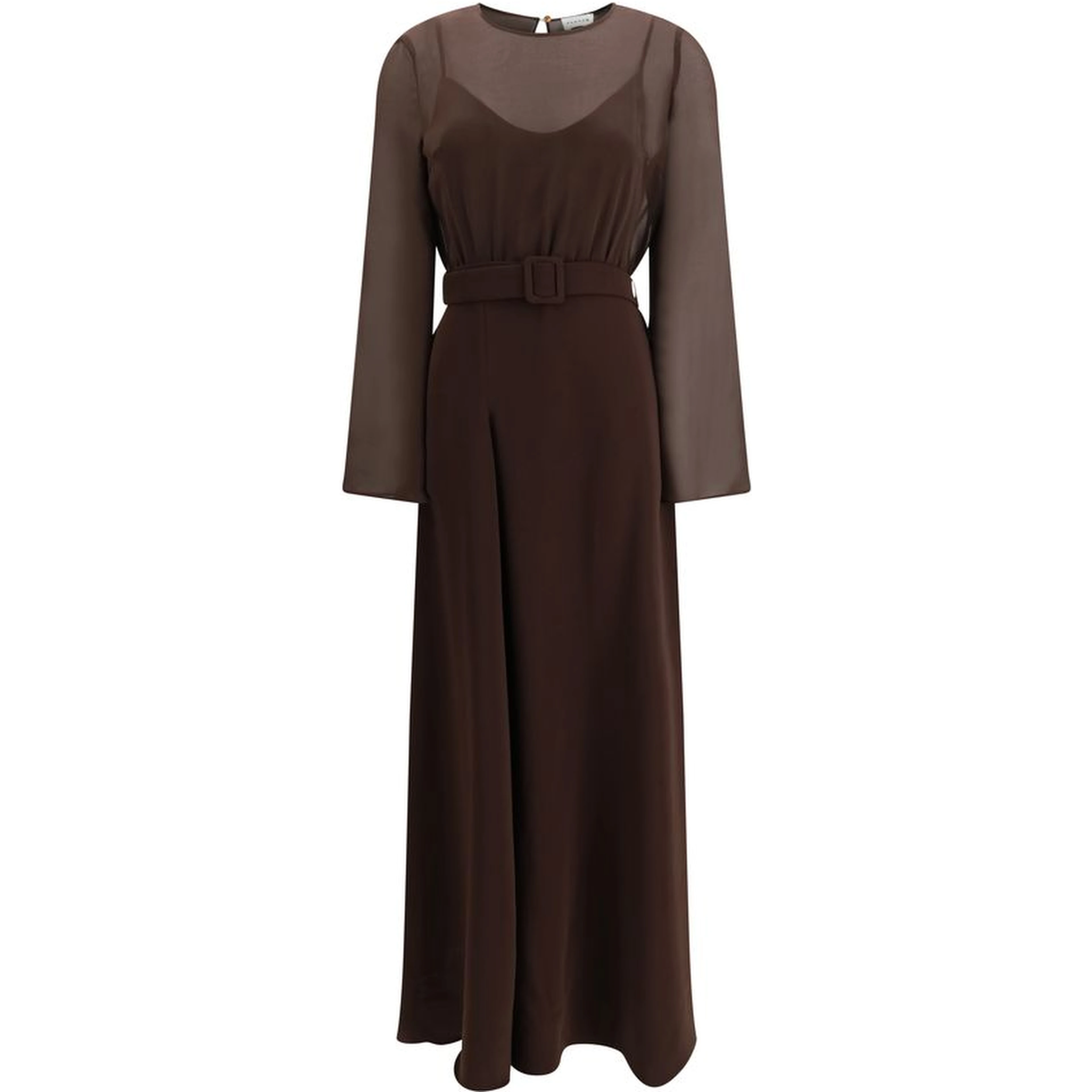 Brown Polyester Casual Dress