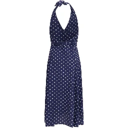 Blue Silk Casual Dress