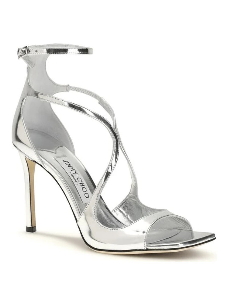 Silver Calf Leather Bos Taurus Stiletto Heel Sandals alternative