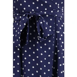 Blue Silk Casual Dress