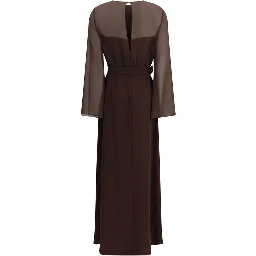 Brown Polyester Casual Dress