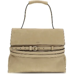 Beige Calf Leather Bos Taurus Handbag