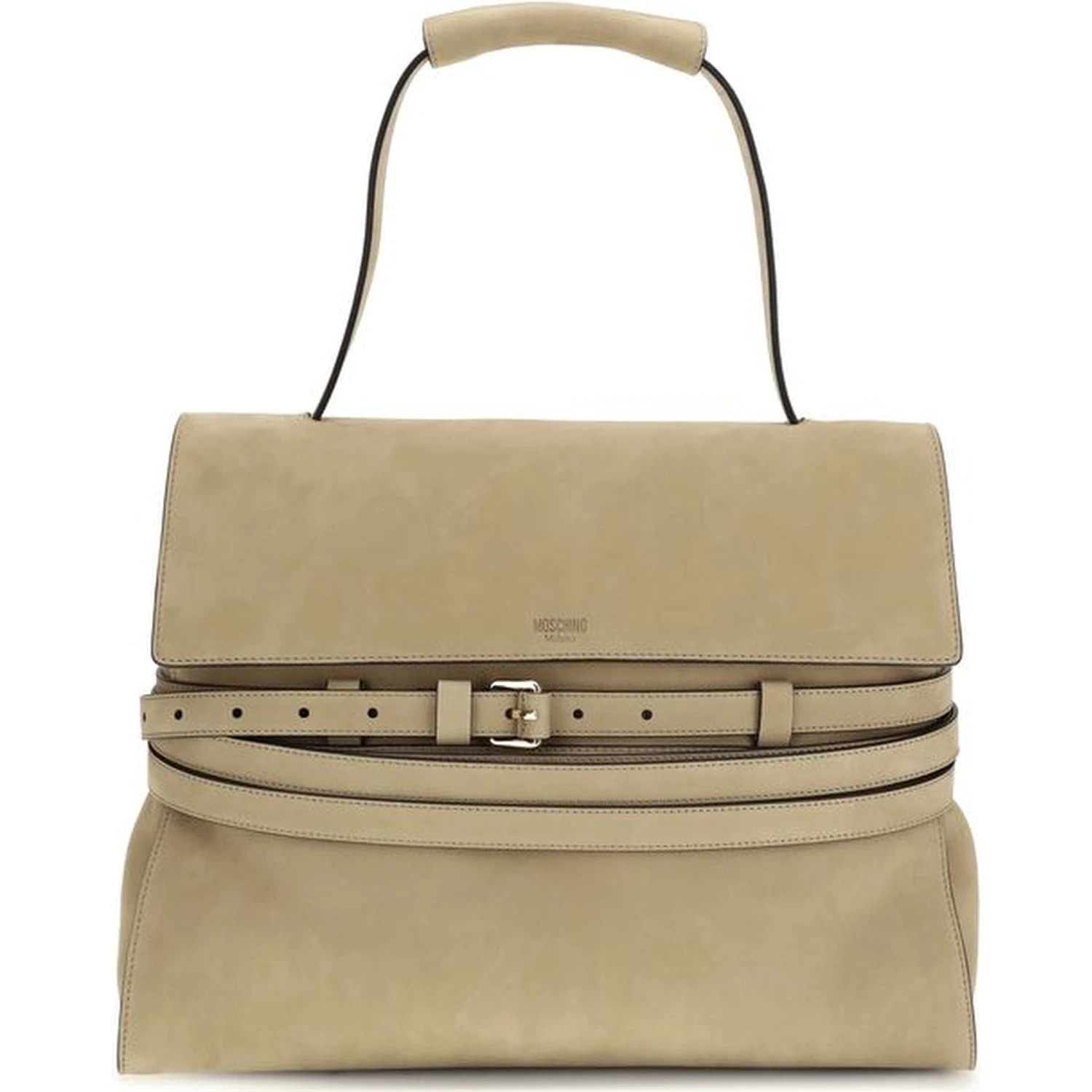 Beige Calf Leather Bos Taurus Handbag