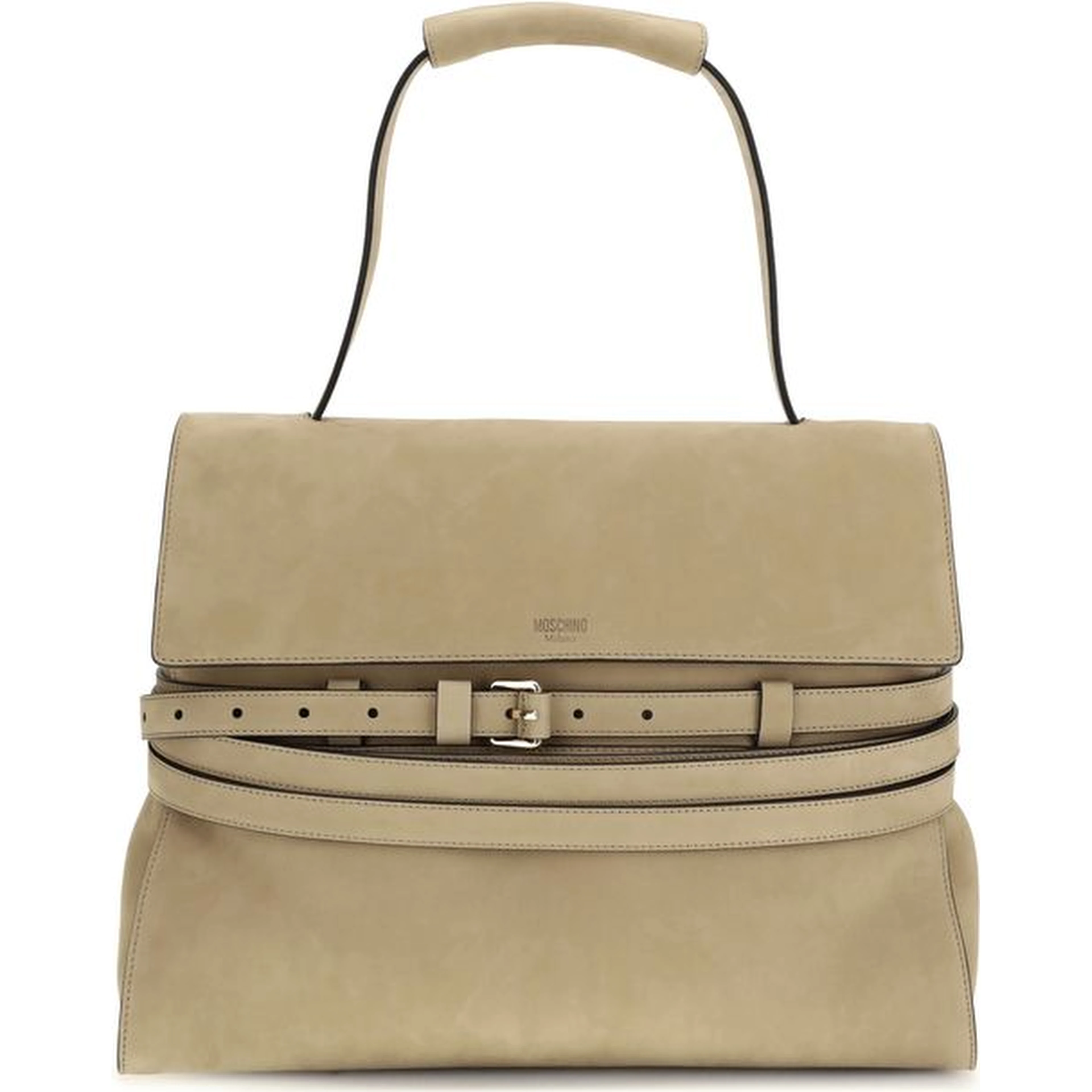 Beige Calf Leather Bos Taurus Handbag