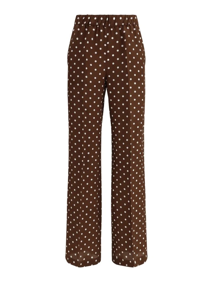 Brown Silk Casual Pants