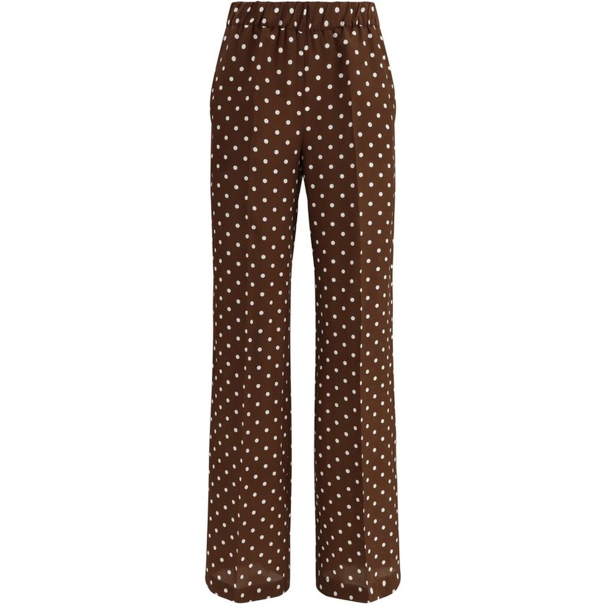 Brown Silk Casual Pants