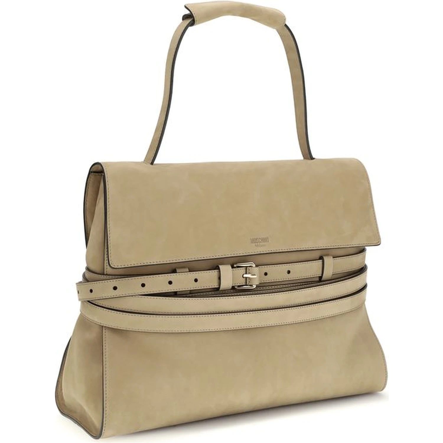Beige Calf Leather Bos Taurus Handbag