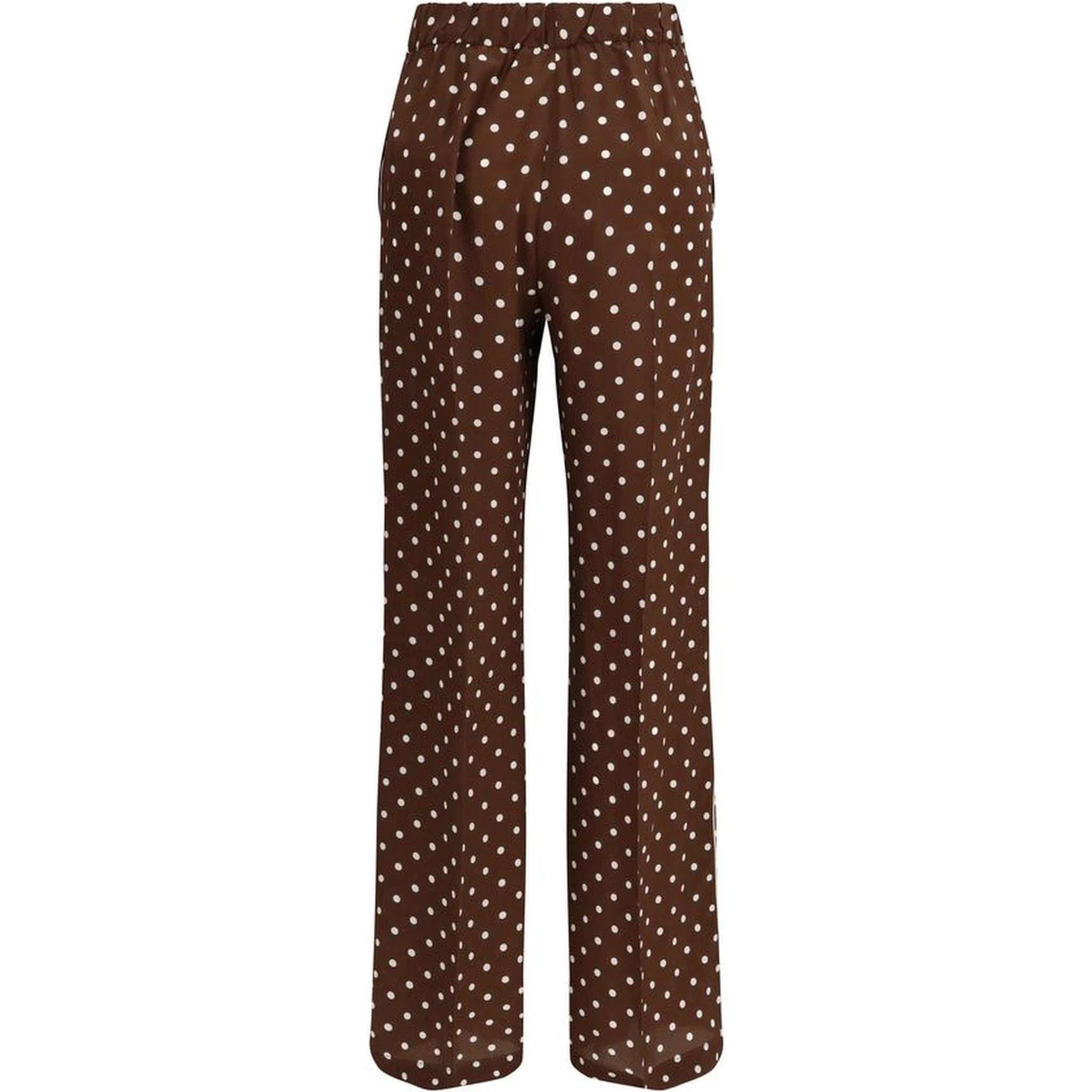 Brown Silk Casual Pants