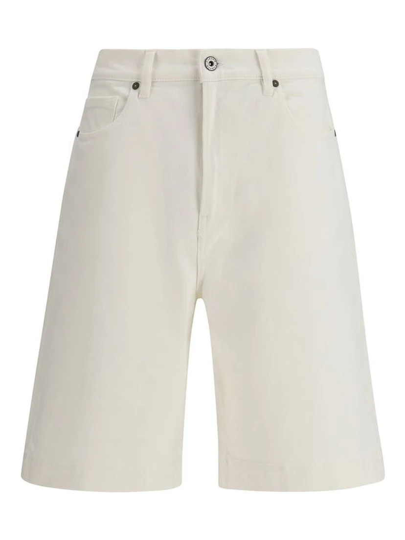White Cotton Bermuda Shorts