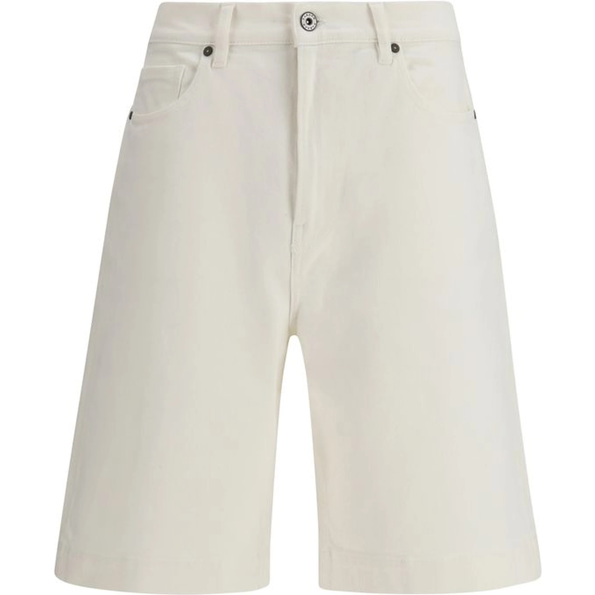 White Cotton Bermuda Shorts