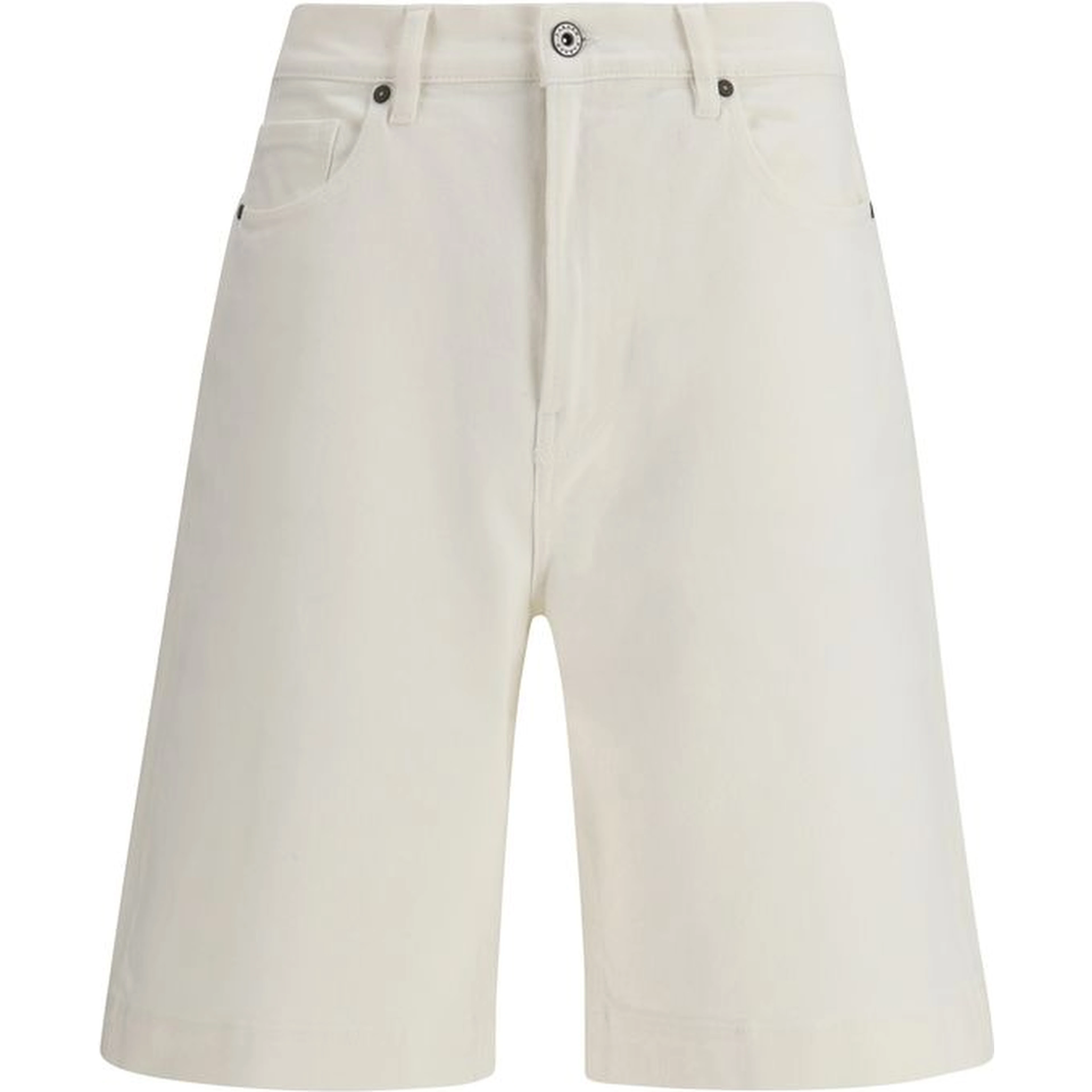 White Cotton Bermuda Shorts