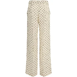 Cream Silk Casual Pants