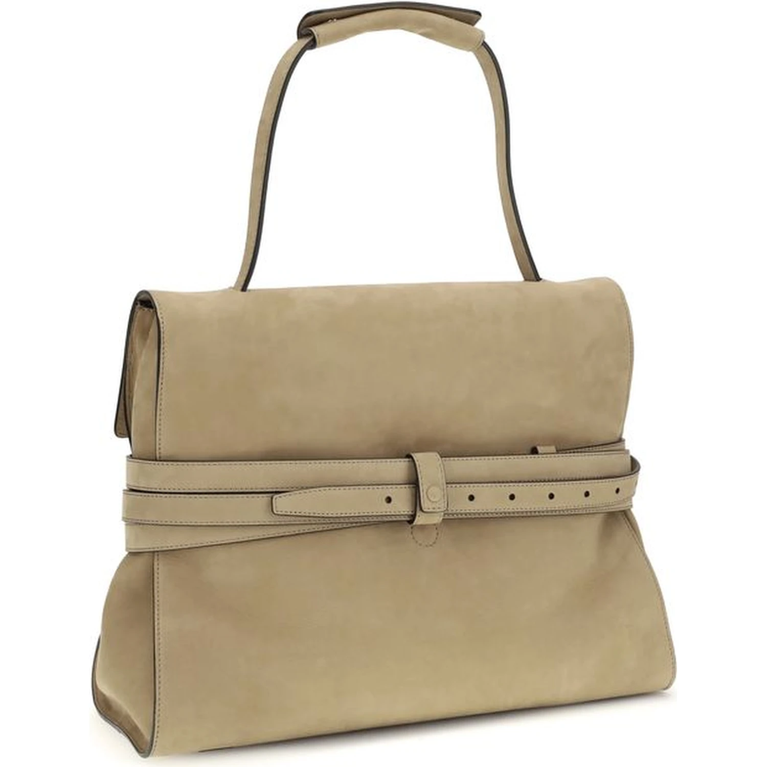 Beige Calf Leather Bos Taurus Handbag