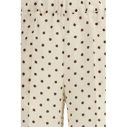 Cream Silk Casual Pants