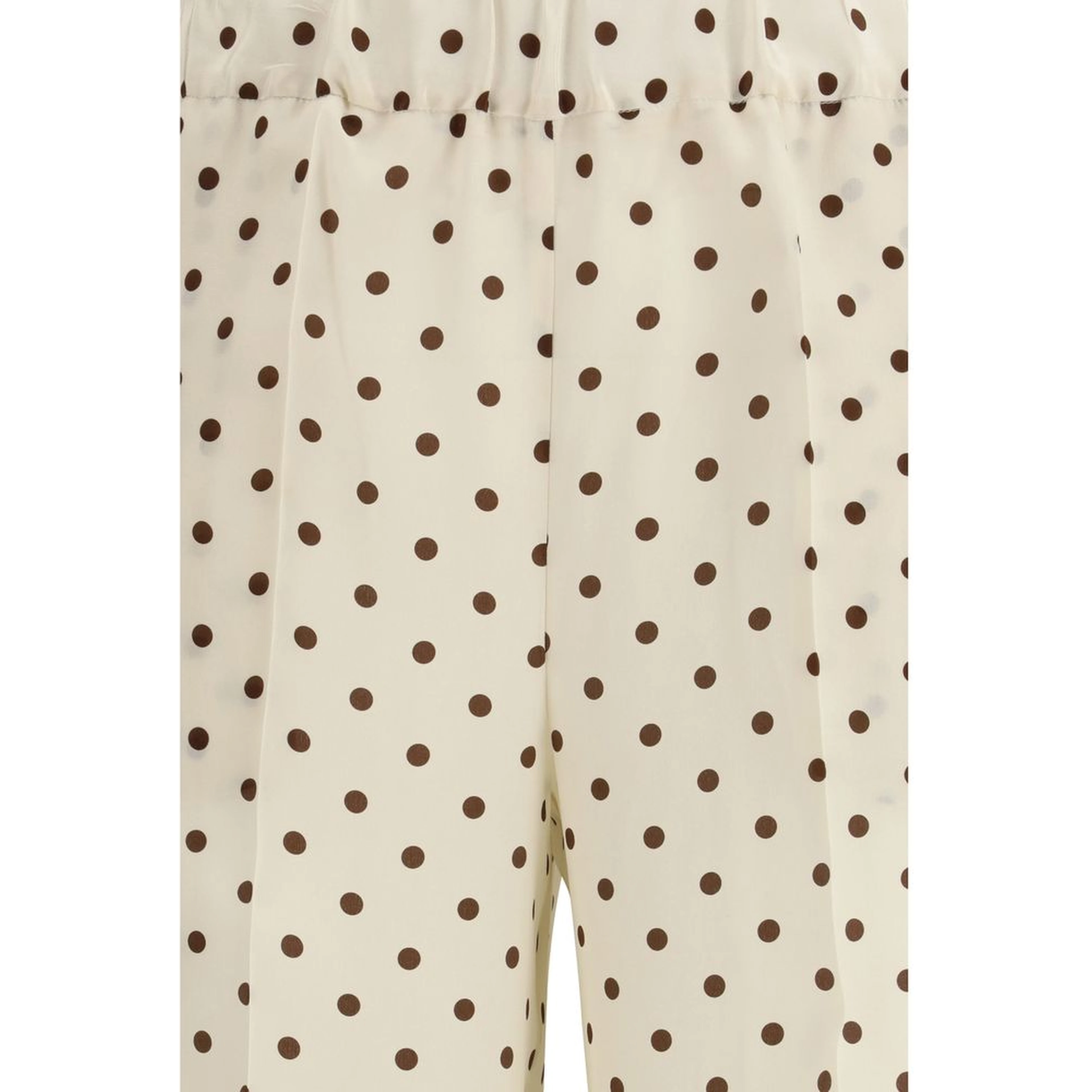 Cream Silk Casual Pants