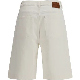 White Cotton Bermuda Shorts