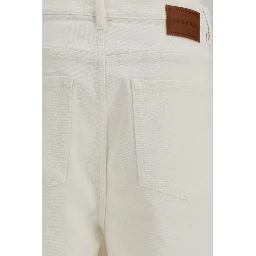 White Cotton Bermuda Shorts