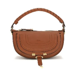 حقيبة كتف بوس توروس من جلد العجل البني