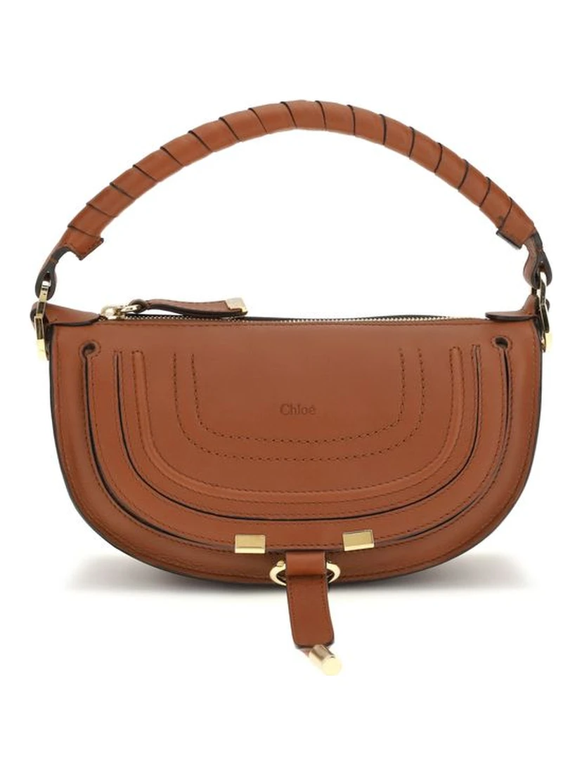 حقيبة كتف بوس توروس من جلد العجل البني