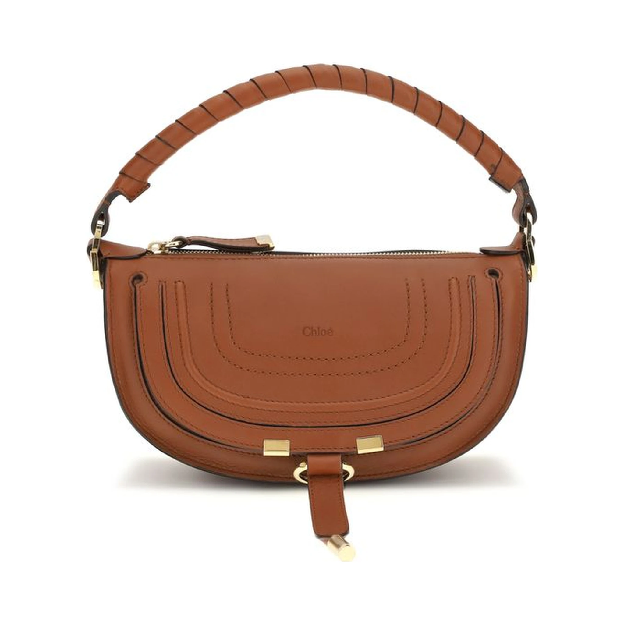 حقيبة كتف بوس توروس من جلد العجل البني