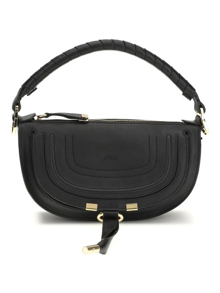 حقيبة كتف بوس توروس من جلد العجل الأسود