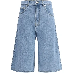 Blue Cotton Bermuda Shorts