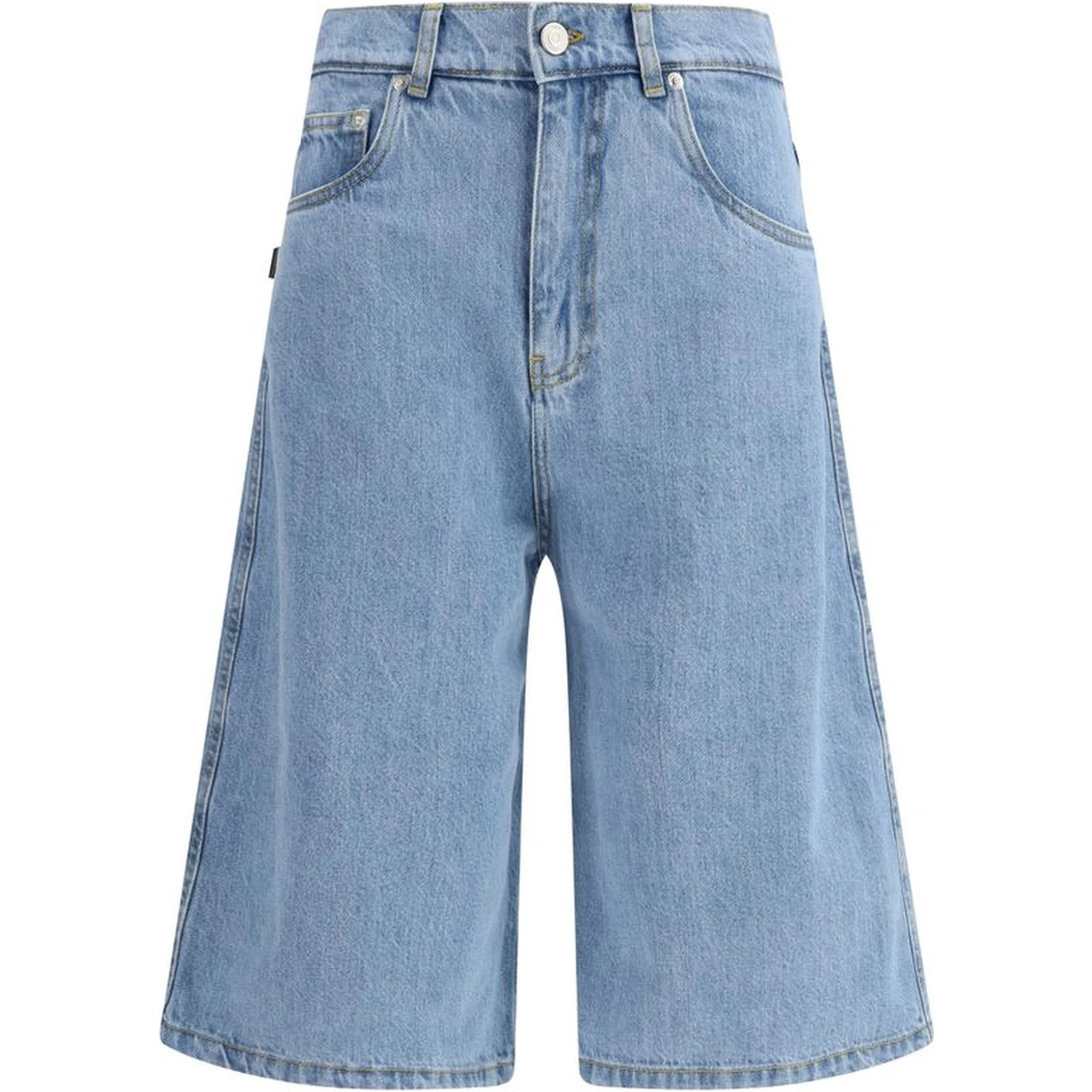 Blue Cotton Bermuda Shorts